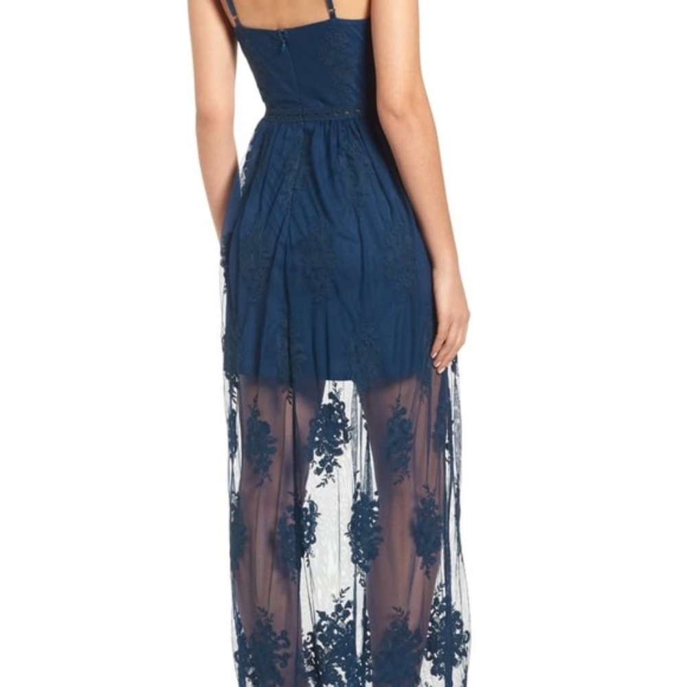 Socialite Blue Lace Maxi Dress XS